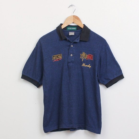 Storm Trauma Bowling Shirt Womens Small Blue Polo - Picture 1 of 10